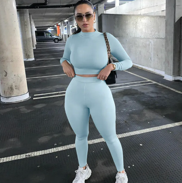 Women's Two-Piece Solid color Set