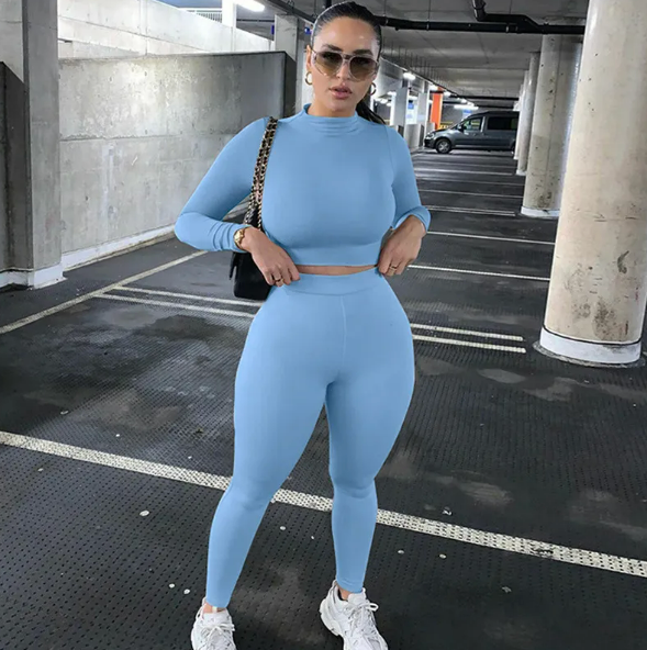 Women's Two-Piece Solid color Set